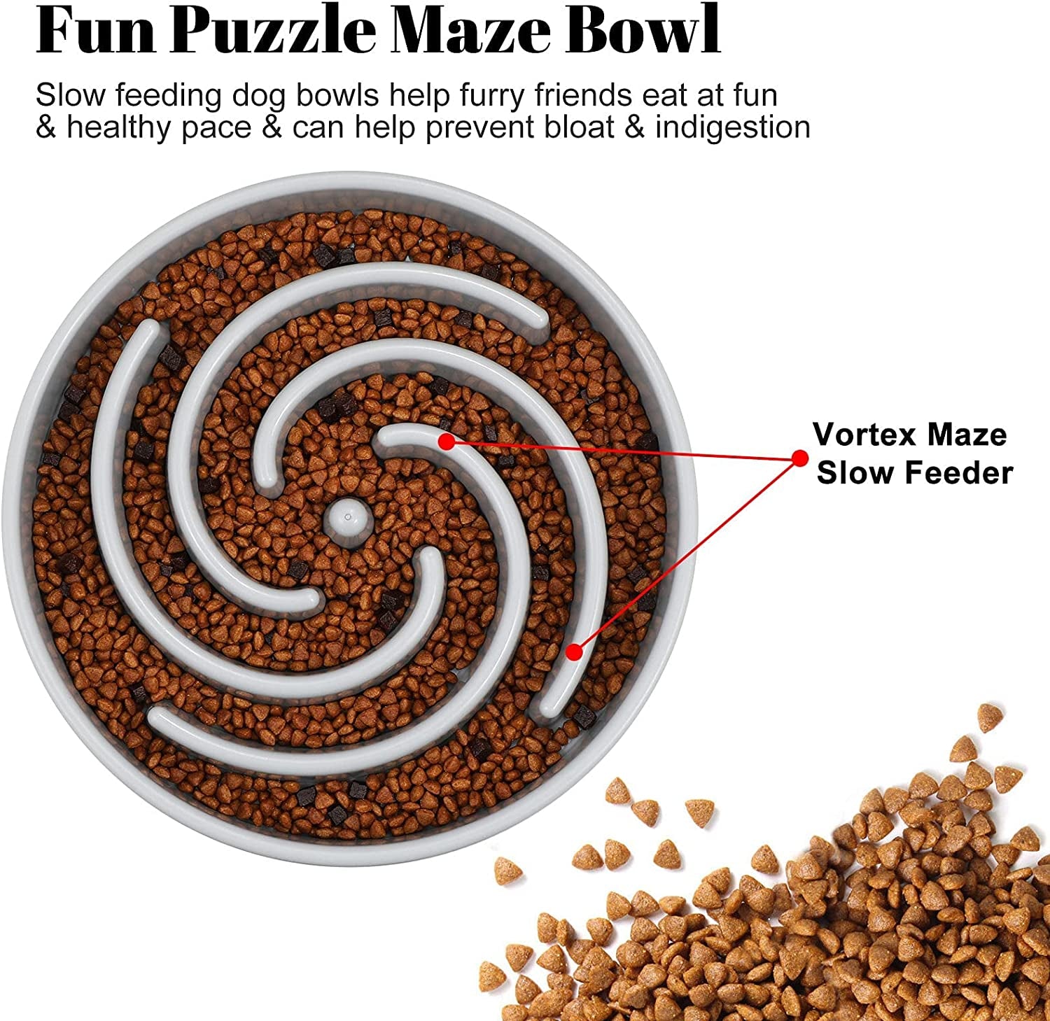 WHIPPY Slow Feeder Dog Bowl – Healthy Eating, Interactive Maze Design