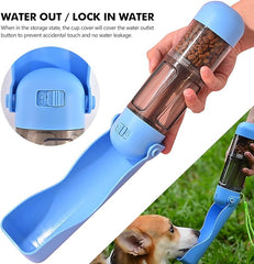 Portable Dog Water Bottle – Leak-Proof, Lightweight Dispenser with Food Storage, Poop Bag Holder & Scoop for Travel